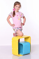 Пижама детская для девочек с шортами "бабочка" dpl-1127